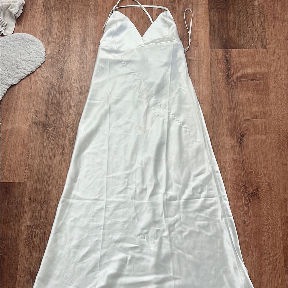 Forever 21 Cream Sleeveless Sundress with Spaghetti Straps